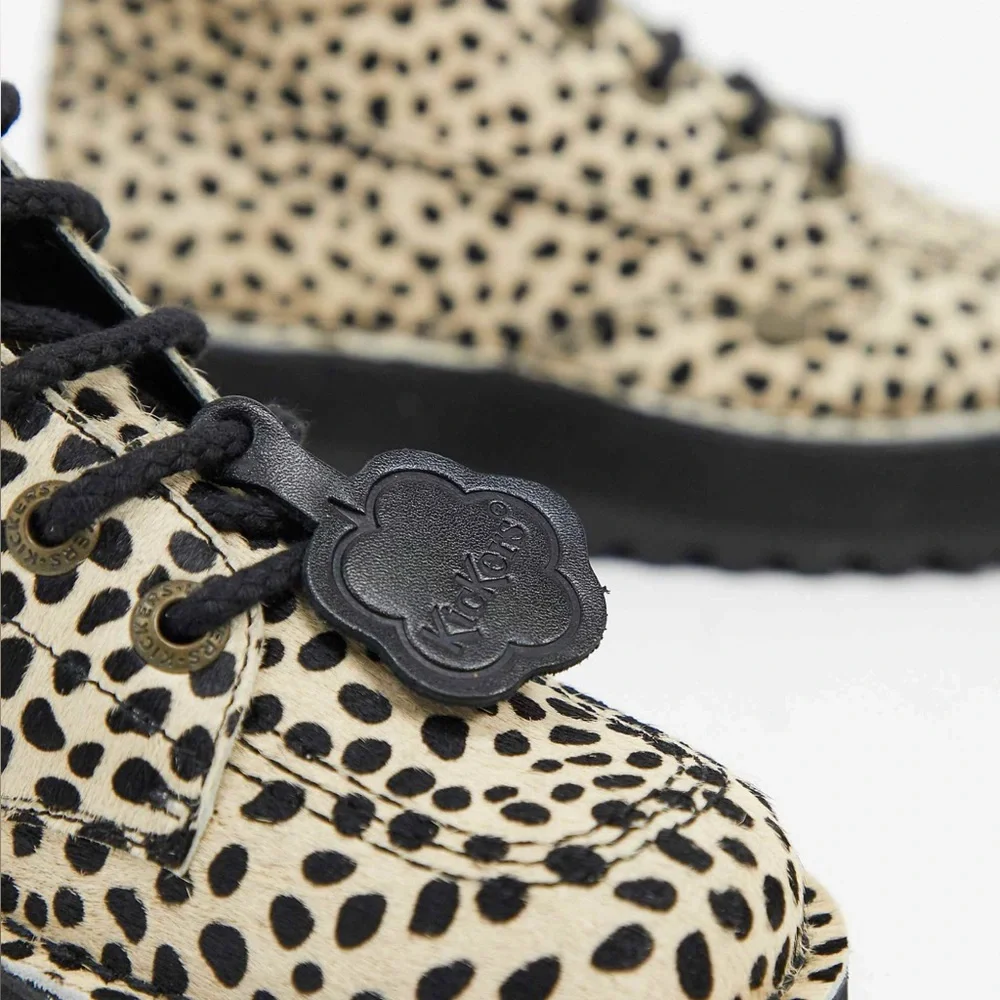 NWT Kickers Kick Lo exclusive boots in leopard EU 39 US 8